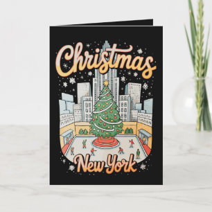Cartão De Festividades Natal Nova York NY Viagem Férias de Natal