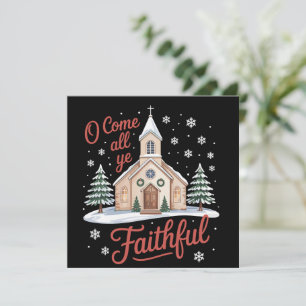 Cartão De Festividades Natal O Venham Todos os Fieis Religiosos Cristãos