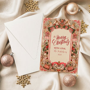 Cartão De Festividades Natal Ornamentação Botânica Elegante