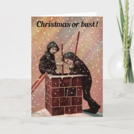 Cartão De Festividades Natal Ou Busto, Garoto Chimney Varrer Foto Antica