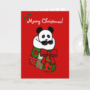 Cartão De Festividades Natal Panda Stocks