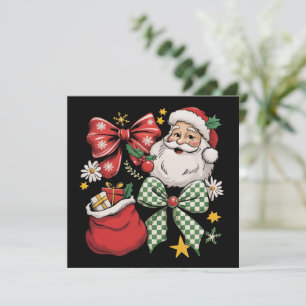 Cartão De Festividades Natal Papai Noel Coquete Vintage Préppy Retrô Nata