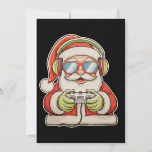 Cartão De Festividades Natal Papai Noel Jogador Jogos Vídeo Games Xmas