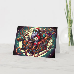 Cartão De Festividades Natal Papai Noel Steampunk
