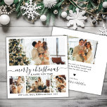 Cartão De Festividades Natal para a Colagem de Fotografias do Elegante Bl<br><div class="desc">Cartão de Férias de Natal Merry Script de Natal Mínimo para Caligrafia Negra e Branca 4 Mínima. Este modelo de cartão de fotos, festivo, minimalista, cômico, de quatro (4) imagens apresenta uma bonito colagem fotográfica e diz "Feliz Natal e Feliz ano novo"! O texto de saudação de "Feliz Natal" é...</div>