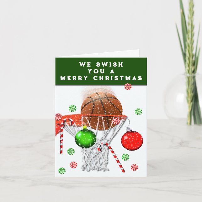 Cartão De Festividades Natal para a equipe de basquetebol (Frente)