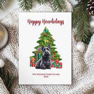 Cartão De Festividades Natal para a família escocesa Terrier Dog