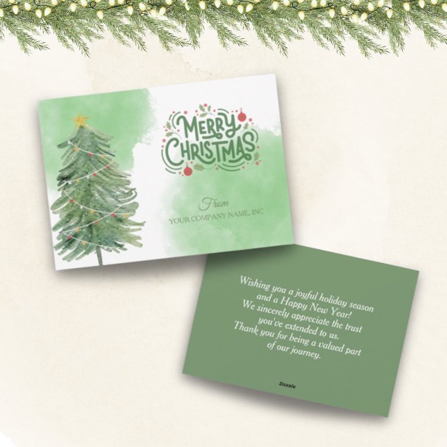 Cartão De Festividades Natal para clientes empresariais modernos e simple (A simple yet modern, easy-to-personalize, corporate Christmas greeting card for your clients. )