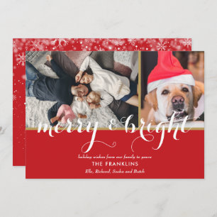 Cartão De Festividades Natal para Felizes Elegante e Script Brilhante 2 F