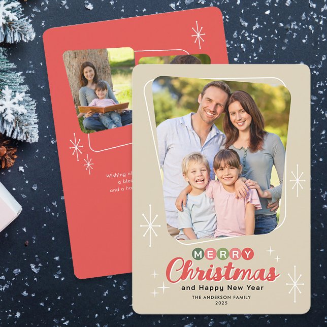 Cartão De Festividades Natal para fotos modernas do século médio (Criador carregado)