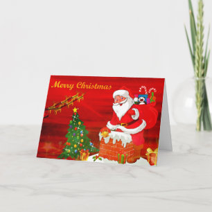 Cartão De Festividades Natal para Papais noeis de Férias Felizes