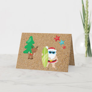 Cartão De Festividades Natal para Papais noeis de Verão