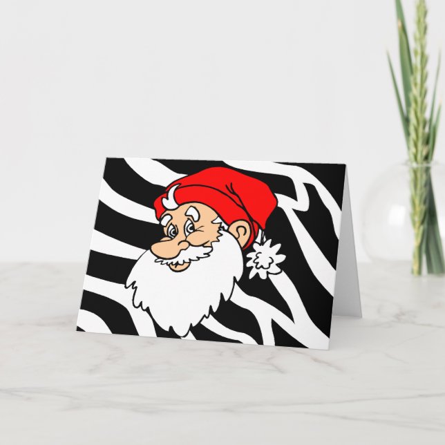 Cartão De Festividades Natal para Papais noeis de Zebra (Frente)