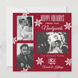 Cartão De Festividades Natal para três fotos do Elegante e moderno recém-