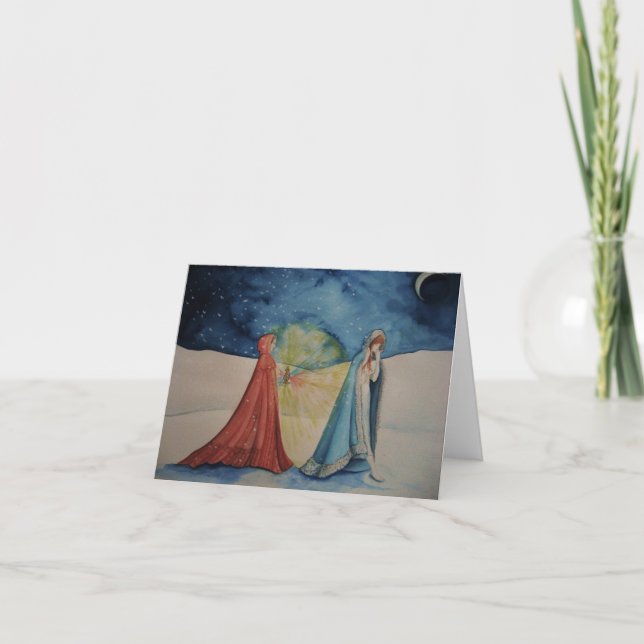 Cartão De Festividades Natal pela luz da lanterna (Frente)