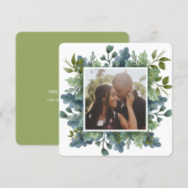 Cartão De Festividades Natal personalizado Blue Green deixa foto