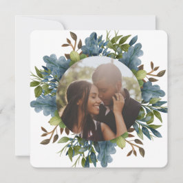 Cartão De Festividades Natal personalizado Blue Green deixa foto