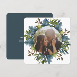 Cartão De Festividades Natal personalizado Blue Green deixa foto
