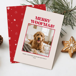 Cartão De Festividades Natal Personalizado Cachorro Foto Pet Vermelho Fof