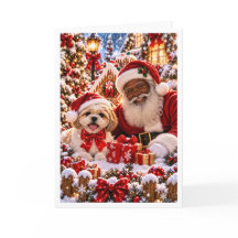 Natal Personalizado com Papai Noel Negro e Gato Pe