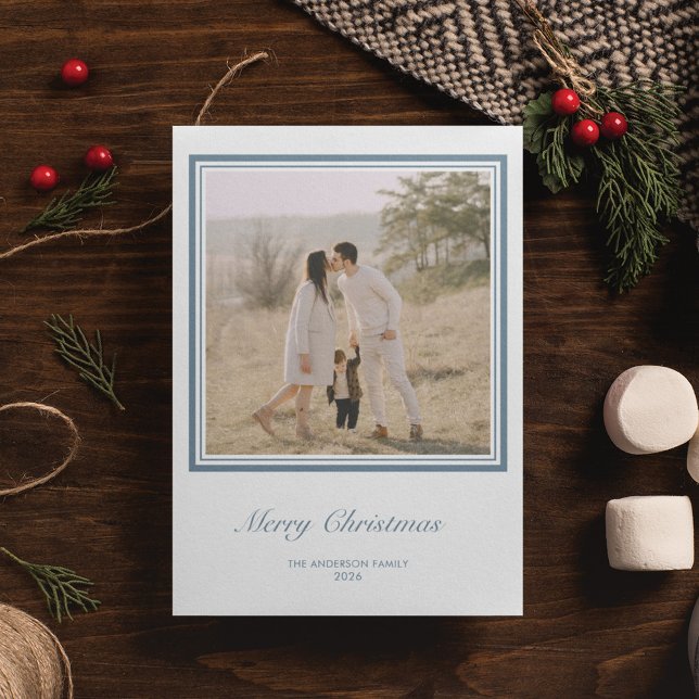 Cartão De Festividades Natal Personalizado da Praça Geométrica Minimalist (Criador carregado)