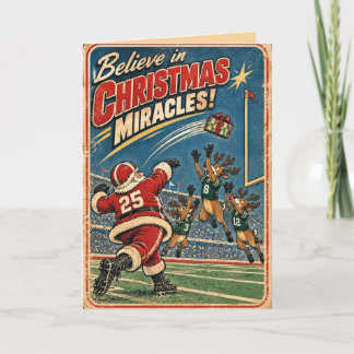 Cartão De Festividades Natal Personalizado de Futebol Americano