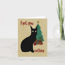 Cartão De Festividades Natal Personalizado de Gato Preto Safado e Diverti