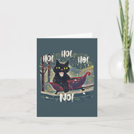 Cartão De Festividades Natal Personalizado de Gato Preto Safado e Diverti