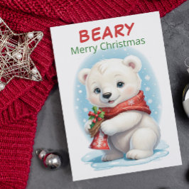 Cartão De Festividades Natal personalizado do bebê polar