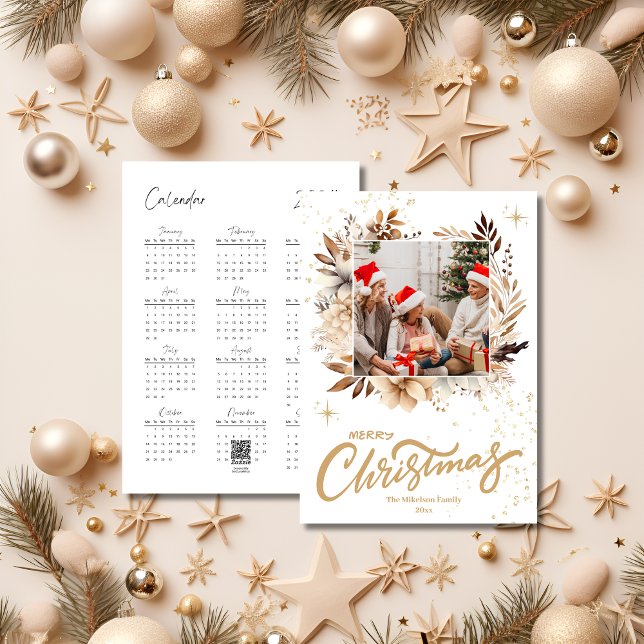 Cartão De Festividades Natal Personalizado do Calendário de 2024 (Criador carregado)