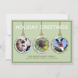 Cartão De Festividades Natal Personalizado do Ornamento de Três Pastéis