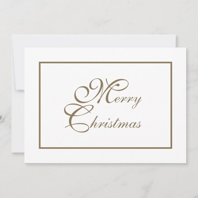 Cartão De Festividades Natal Personalizado do Script Dourado Elegante (Frente)