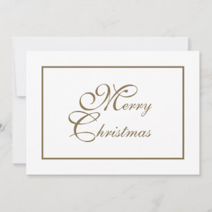 Cartão De Festividades Natal Personalizado do Script Dourado Elegante
