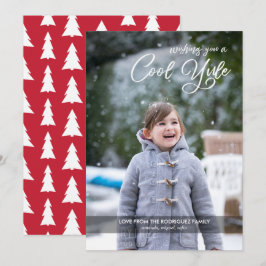 Cartão De Festividades Natal Personalizado do Script Yule Legal Moderno