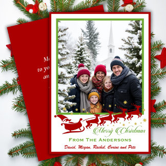 Cartão De Festividades Natal Personalizado do Século de Médio Clássico Re