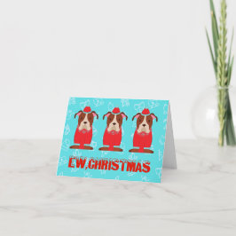 Cartão De Festividades Natal Personalizado Ew Festa Engraçada Cães Anti N