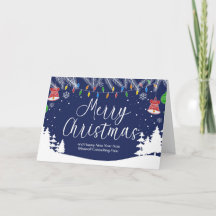 Natal Personalizado Feliz Azul Empresarial