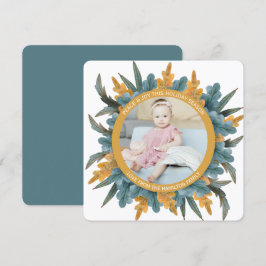 Cartão De Festividades Natal Personalizado Laranja Azul Deixa Foto