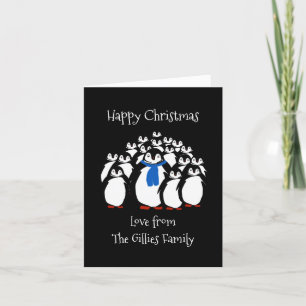 Cartão De Festividades Natal personalizado para pinguins