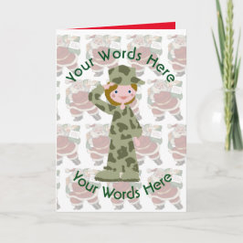 Cartão De Festividades Natal Personalizado para Soldado Branca Branca de