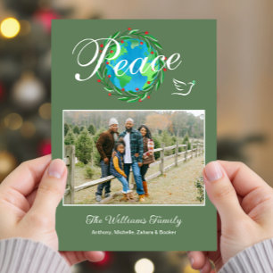 Cartão De Festividades Natal Personalizado Paz na Terra Foto