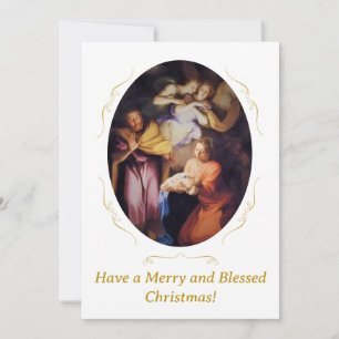 Cartão De Festividades Natal Personalizável Vintage Natividade