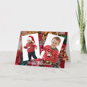 Cartão De Festividades Natal Personalize 2 Fotos de Crianças