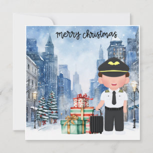 Cartão De Festividades Natal piloto em Nova Iorque