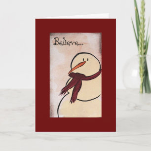 Cartão De Festividades Natal Pintado com acrílico primitivo