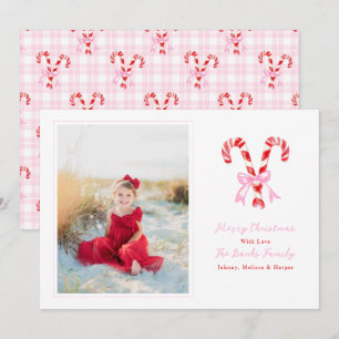 Cartão De Festividades Natal Préppy Aquarela Bengalas Arcos Rosa