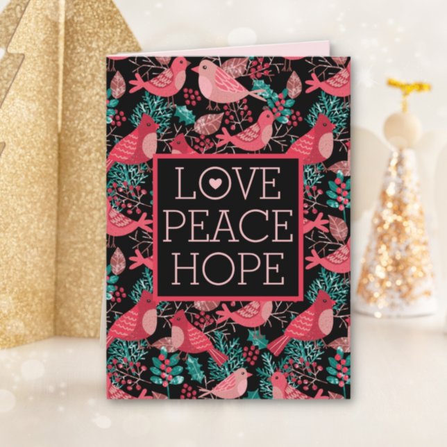 Cartão De Festividades Natal Red Bird Feriado pela Paz (Criador carregado)