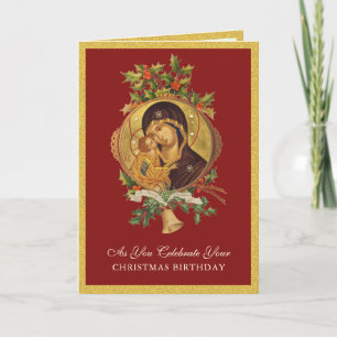 Cartão De Festividades Natal Religioso Aniversário Jesus Maria Escritura