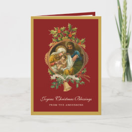 Cartão De Festividades Natal Religioso Jesus Virgem Maria Joseph Poem
