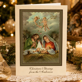 Cartão De Festividades Natal Religioso Jesus Virgem Maria São José